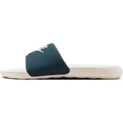 Afbeelding van Nike Sportswear Victori ONE Slide Unisex Muiltjes, Heren, Maat: 48.5, Armory navy/sail/light orewood brown Kunststof