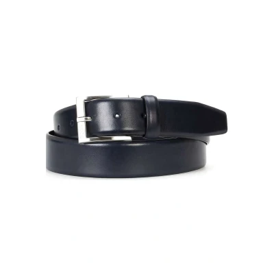 Afbeelding van HUGO BOSS heren Erron riem van leer in de kleur Donkerblauw, maat: 110 cm