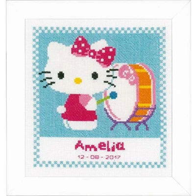 Afbeelding van Telpakket kit Hello Kitty speelt op trom Vervaco PN 0156474
