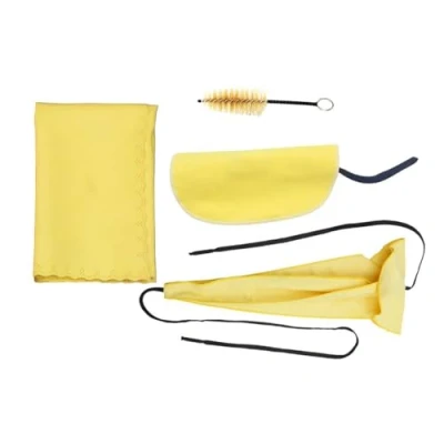 Afbeelding van Alnicov Saxophone Cleaning Care Kit met 3 delige reinigingsdoek en mondstukborstel onderhoudsgereedschap voor muziekinstrumenten (geel)