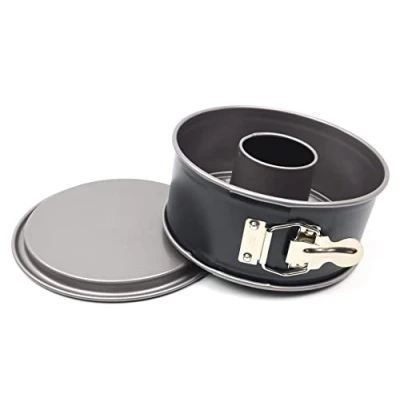 Afbeelding van Kaiser Inspiratiion, mini springvorm 18 cm, rond, 2 bodems, vlak en buisbodem, ronde bakvorm, anti aanbaklaag, voor 1/2 receptenportie, lekvrij