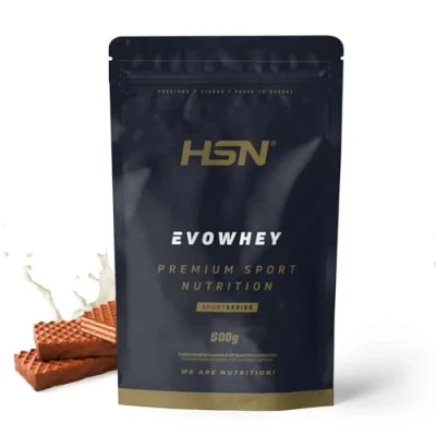 Afbeelding van HSN Evowhey Proteïne, chocolade kubus, 500 g = 17 blikjes per geconcentreerde verpakking met wei eiwit, 100% eiwitconcentraat (WPC), geen GMO, veganistisch, glutenvrij en zonder soja