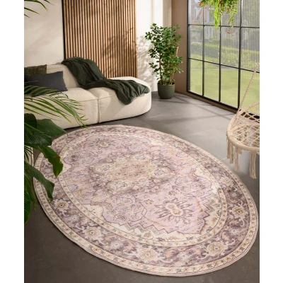 Afbeelding van Buitenkleed Ovaal Vintage Valenca Fino Paars/roze 200x290 Cm