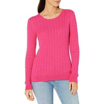 Afbeelding van Amazon Essentials vrouwen lichtgewicht kabel ronde hals trui,Helder Roze,XL