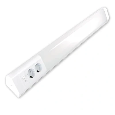 Afbeelding van REV PENTA Lichtstrip, stopcontacten onderkast keuken, led onderbouwlamp met 2 en schakelaars, 15 W, 76 cm, wit, wit