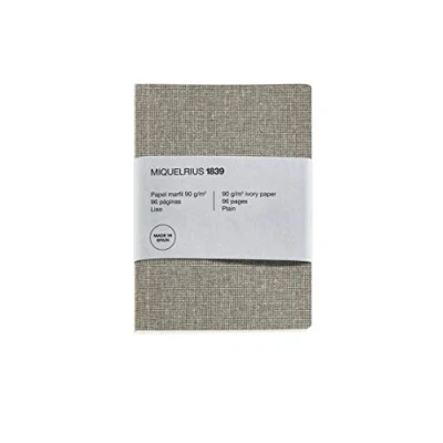 Afbeelding van Miquelrius Notitieboek van gerecycled papier, linnenlook, A5, 148 x 210 mm, 96 pagina&#039;s, 90 g/m², ivoorkleurig, linnen design