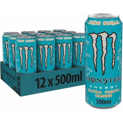 Afbeelding van Monster Energy Ultra Fiesta Mango Preworkout Energiedrank met Smaak 160 mg Cafeïne 12x500ml