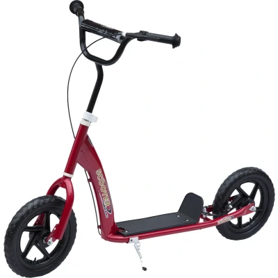 Afbeelding van HOMCOM kinderstep scooter step stadsscooter kinderscooter kickboard 12 inch rood 120 x 52 80 88 cm