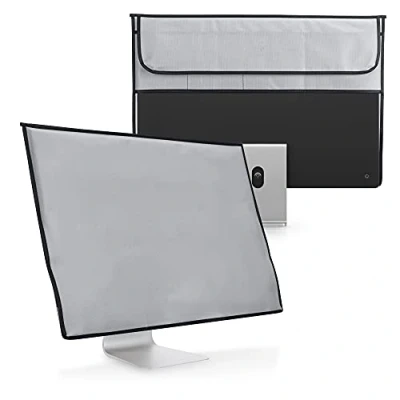 Afbeelding van kwmobile Beschermhoes voor beeldscherm geschikt Apple iMac 24&quot; Met een vak toetsenboard, muis en kabel in lichtgrijs