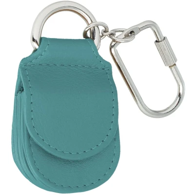 Afbeelding van MANAGE Leren Sleutelhanger Turquoise voor munten Karabijnhaak Autosleutelhanger Klein Echt leer Dames Heren Mini portemonnee (Turquoise)