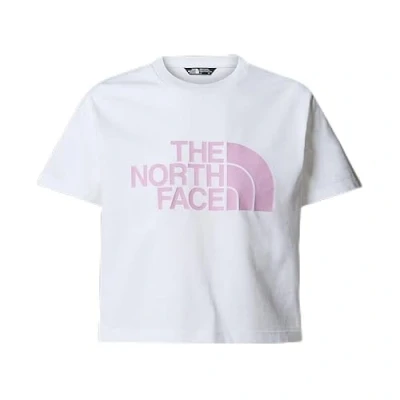 Afbeelding van The North Face CROP EASY TEE Unisex Tshirt print voor kinderen, Maat: 155 160, White/cyber pink
