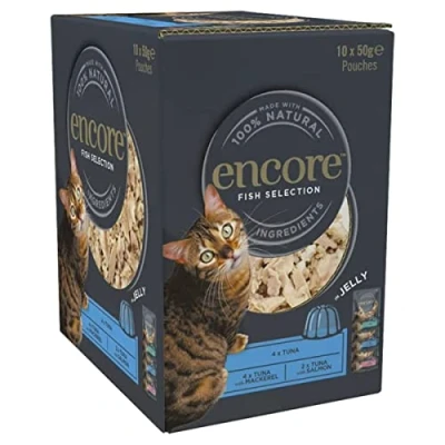 Afbeelding van Encore Kattenvoer vis selectie in gelei zakjes, 10 x 50 g