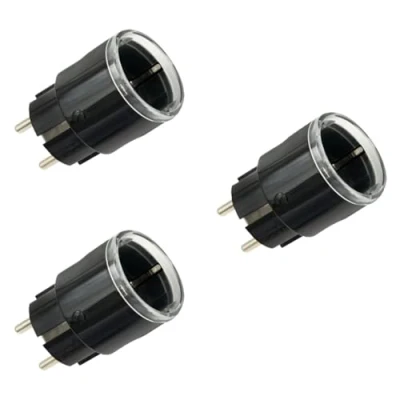 Afbeelding van Shelly Plug S MTR Gen3 zwart, verpakking van 3 stuks, Matter gecertificeerd intelligent stopcontact met stroombewaking en veelkleurige led display, iOS Android App afstandsbediening, Google Home +