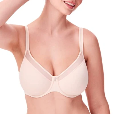 Afbeelding van Bali Beha voor dames, met beugel, eendelige uiterst lichte gladde beha, Licht Beige, 95C