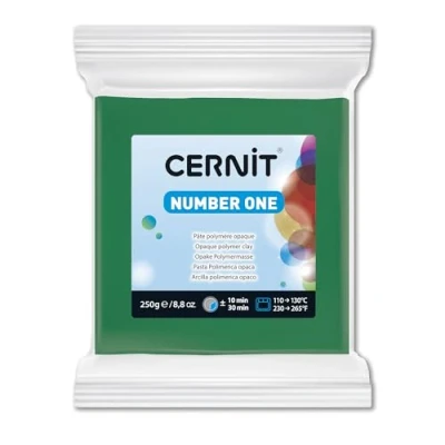 Afbeelding van Cernit CE0900250600C Block modelleermassa (polymeer) NUMBER ONE, ovenhardend, direct te gebruiken, 250 g, ideaal voor doe het zelf, sieraden en figuren, beginners hobbykunstenaars, groen, 1