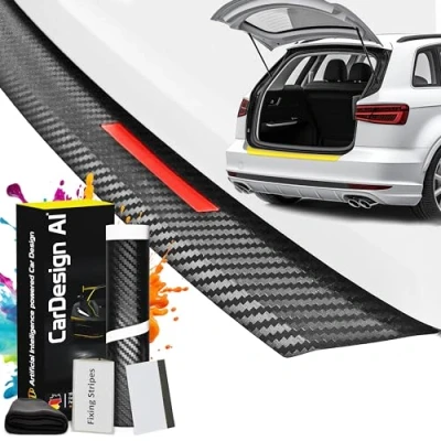 Afbeelding van CarDesign AI Bumperbescherming geschikt voor VW Golf 7 VII 2012 2021 (5 deurs compact): complete set met precies passende lakbeschermfolie, krasbescherming kofferbak/bumper auto (koolstofrood)