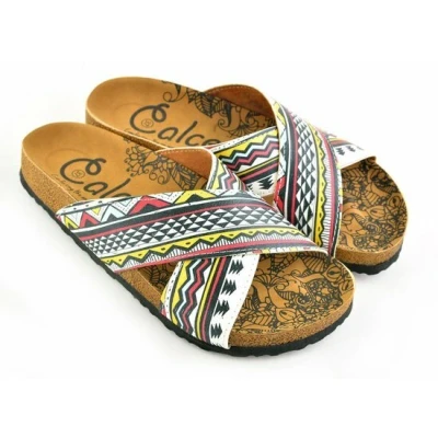 Afbeelding van GOBY Geruit Patroon Slippers Sandalen Hoge kwaliteit Handmade Maat 42