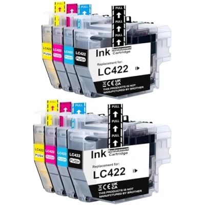 Afbeelding van Woungzha Inktpatronen LC422XL, compatibel met Brother LC422 XL, MFC J5340DW J5345DW J5740DW J6540DW J6940DW printer (8 stuks)