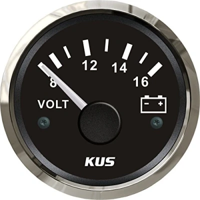 Afbeelding van KUS Waterdichte voltmeter spanningsmeter 12V/8 16V 52mm met achtergrondverlichting