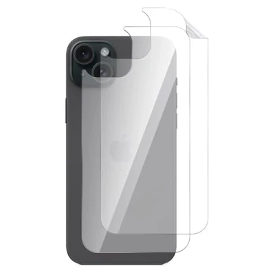 Afbeelding van GIOPUEY Rugbeschermer Compatibel met iPhone 15 Plus, Uitstekende kwaliteit materialen Zachte TPU Plus Back Protector Film Doorzichtig [2 stuks]
