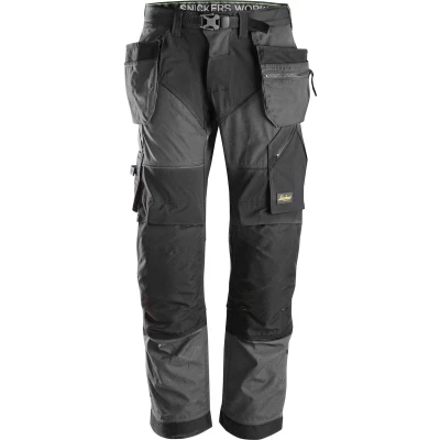 Afbeelding van Snickers FlexiWork Stretch Werkbroek+ holsterzakken 6902 Mannen Staalgrijs/Zwart 48