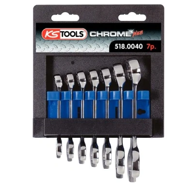 Afbeelding van KS Tools 518.0040 CHROMEplus Ringsteeksleutelset, kort, 7 dlg