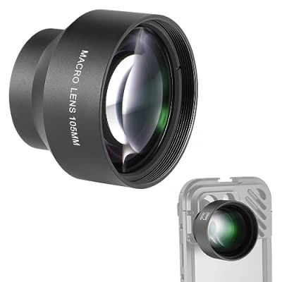 Afbeelding van NEEWER HD 105 mm macrolens alleen voor 17 draad achterplaat, compatibel met SmallRig iPhone Samsung telefoonkooi hoesje lensadapter, 46 voordraad, LS 26