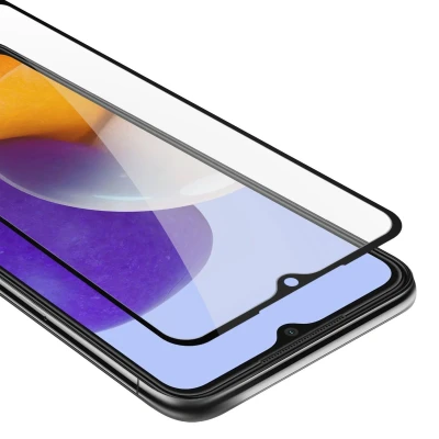 Afbeelding van Cadorabo Screenprotector geschikt voor Samsung Galaxy A22 5G Volledig scherm pantserfolie Beschermfolie in TRANSPARANT met ZWART Gehard (Tempered) display beschermglas 9H hardheid 3D Touch