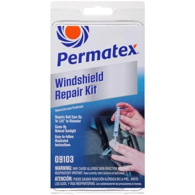 Afbeelding van Permatex 09103 Windshield Repair Kit, Professional Quality Repairs, No Mixing vereist, Resin Cures by Natural Sunlight, Easy to Follow Instructies, 1 x 0,75 ml