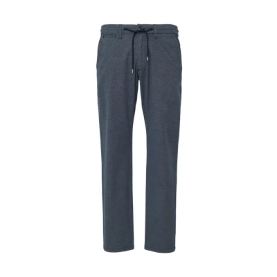 Afbeelding van s.Oliver Phoenix Strukturierte MIT Elastikbund Broek, Heren, Maat: 33x34, Tiefblau