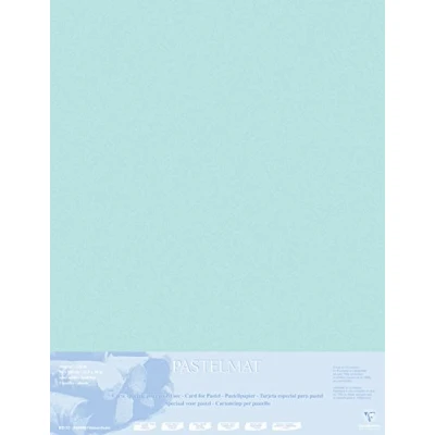 Afbeelding van Clairefontaine 396013C tekenbladen (verpakking met 5 vellen pastelmat gelamineerd op karton, 1800 µm, 70 x 100 cm, ideaal voor droogtechnieken en pastel) lichtblauw