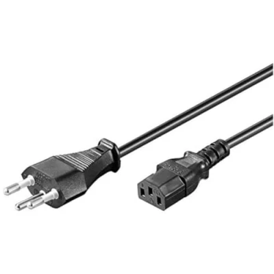 Afbeelding van PremiumCord netsnoer 230 V 2 m, stroomkabel met Zwitserse stekker naar koudaansluiting C13, IEC 320, pc 3 polig, kleur zwart