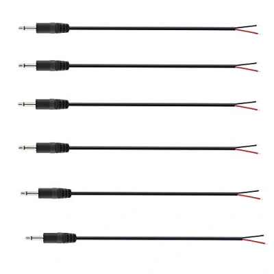 Afbeelding van 6 Stks 2.5mm Mannelijke Plug naar Kale Draad Open End TS 2 Pole Mono Jack Connector voor Audio Kabel Reparatie