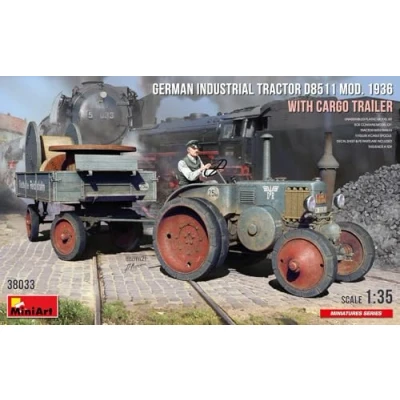 Afbeelding van 1:35 MiniArt 38033 German Tractor D8511 Mod. 1936 w/Cargo Trailer Plastic Modelbouwpakket