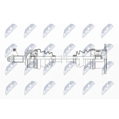 Afbeelding van NTY NPW SU 021 Aandrijfas Vooras rechts 611mm SUZUKI: Grand Vitara II SUV (JT, TE, TD) 2.0 Vierwielaandrijving, 1.9 DDiS Vierwielaandrijving (JT419