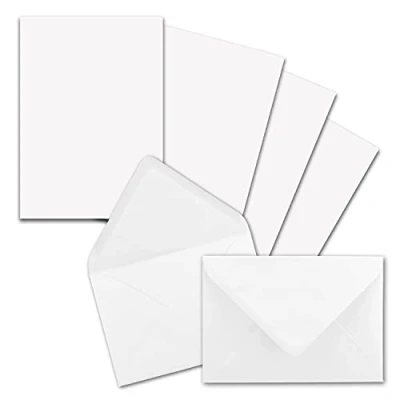 Afbeelding van Set van 25 briefpapiersets, DIN A5 met C6 enveloppen, nat lijmen hoogwit (wit) mat schrijfpapier enveloppen FarbenFroh by GUSTAV NEUSER
