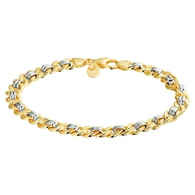 Afbeelding van Armband Zilgold wit en geel witgoud met zilveren kern 6,2 mm 19 cm
