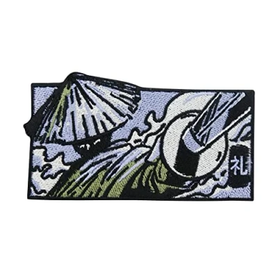 Afbeelding van Finally Home Patch om op te strijken grijze samurai patches, strijkplaatje, Ninja opstrijker, Japanse strijkpatches