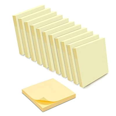 Afbeelding van WAYTEX 1200 zelfklevende notities, zelfklevend, pastelgeel, 12 blokken à 100 vellen, 75 x mm