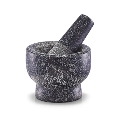 Afbeelding van Zeller Vijzel En Stamperset, Graniet, Antraciet, 9 x 6.5 cm