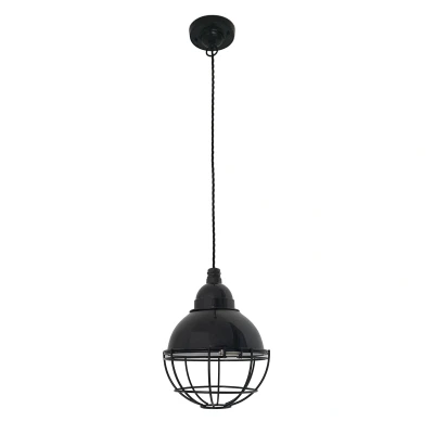 Afbeelding van Faro Lighting Claire 1 LichtKoepel Plafond Hanger Zwart, E27