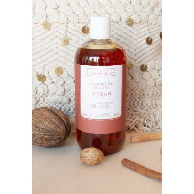 Afbeelding van biologische Shampoo en Douchegel met Arganolie frisse geur handgemaakt in Frankrijk 500ml