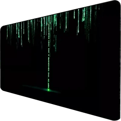 Afbeelding van Retoo muismat Gaming groot 90 x 40 cm, bureauonderlegger met motief, formaat, antislip, verbetert precisie en snelheid XXL, speciaal oppervlak, zwart
