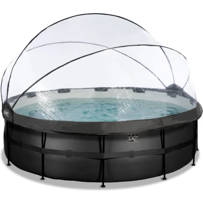 Afbeelding van EXIT zwembad met overkapping ø450cm Black Leather