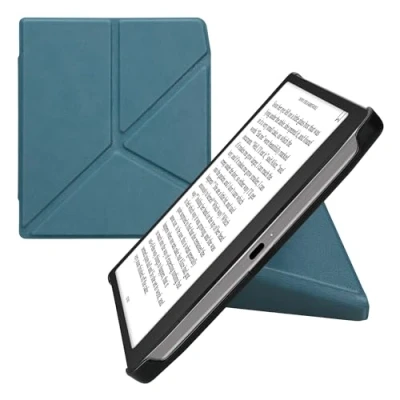 Afbeelding van kwmobile e reader hoesje compatibel Met Pocketbook Era/Era Color hoes standaard Ereader cover van kunstleer In petrol