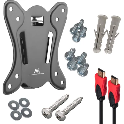 Afbeelding van Maclean TV beugel houder VESA 100x100 13 27&quot; tot 25kg met HDMI 2.0 kabel 4K 3D UHD 1,8m koper 48 bit