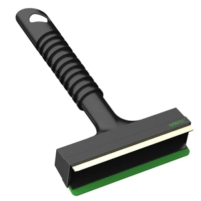 Afbeelding van AUPROTEC IJskrabber met messing schraper, antislip handvat en rubberen trekker A 13 zwart groen
