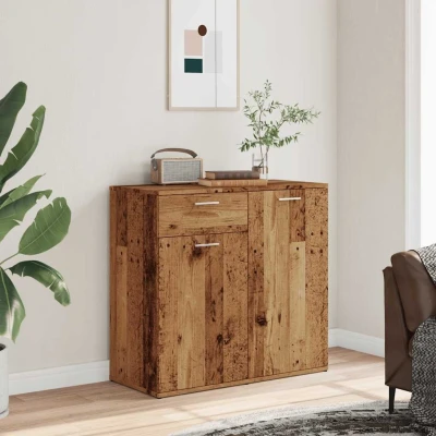 Afbeelding van vidaXL Dressoir 80x36x75 cm bewerkt hout oud houtkleurig
