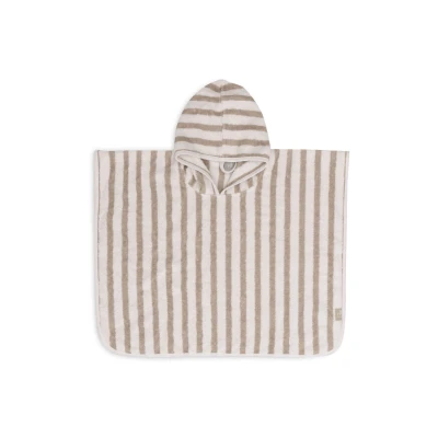 Afbeelding van Jollein Badponcho Stripe Terry Olive Green GOTS