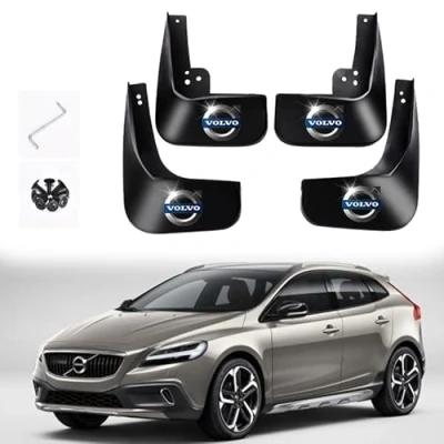 Afbeelding van Auto Spatlappen Voor Volvo V40 2016 2020,met Emblemen Logo Spatborden Spatbescherming Achter Rubber Splash Guards Spatlap Spatschermen Accessoires